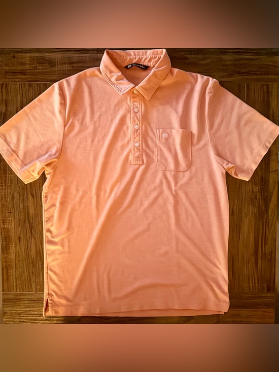 Travis Mathew Other - TravisMathew Men's Size Large Peach Orange Pima Cotton Golf Polo Shirt Pocket